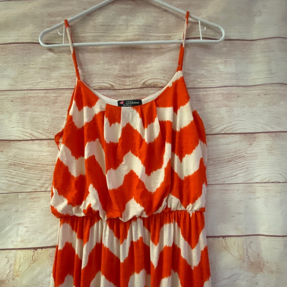 Orange/White Maxi Dress